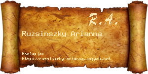Ruzsinszky Arianna névjegykártya